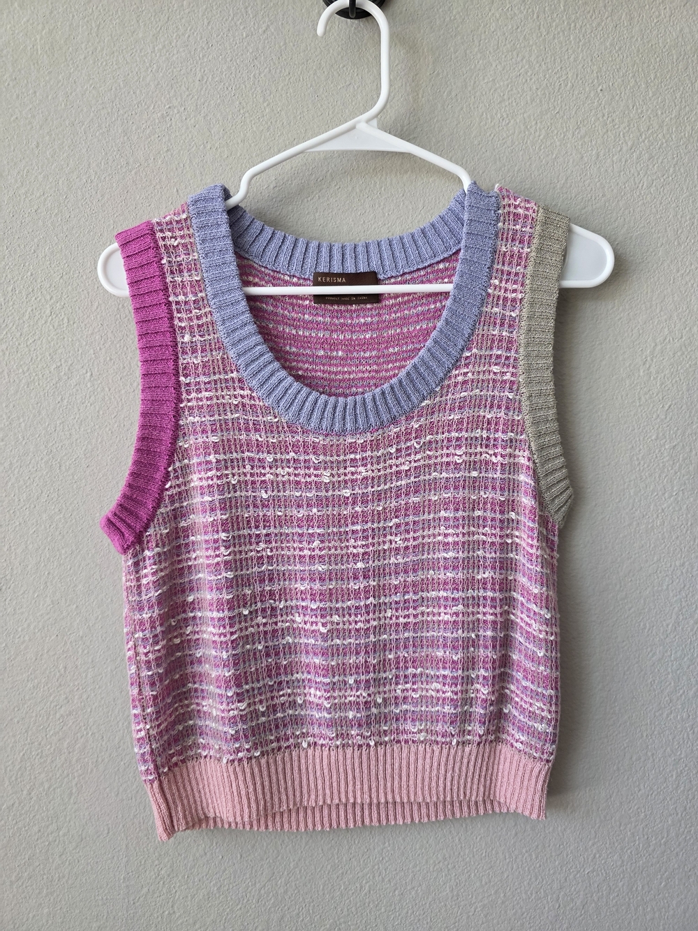 Kerisma Pink Multi-Color Knit Sleeveless Sweater Tank